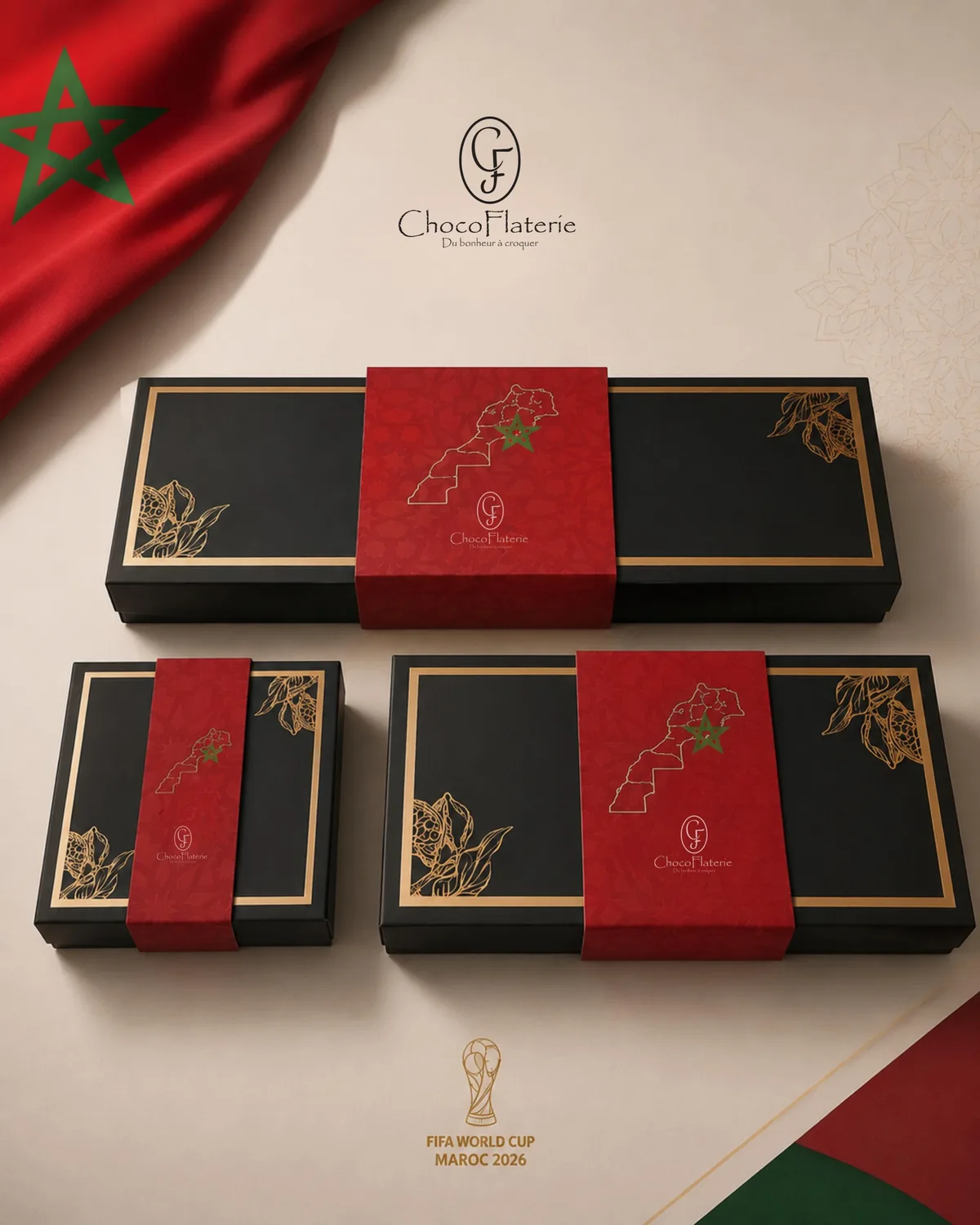Coffrets chocolat avec bande pour ChocoFlaterie