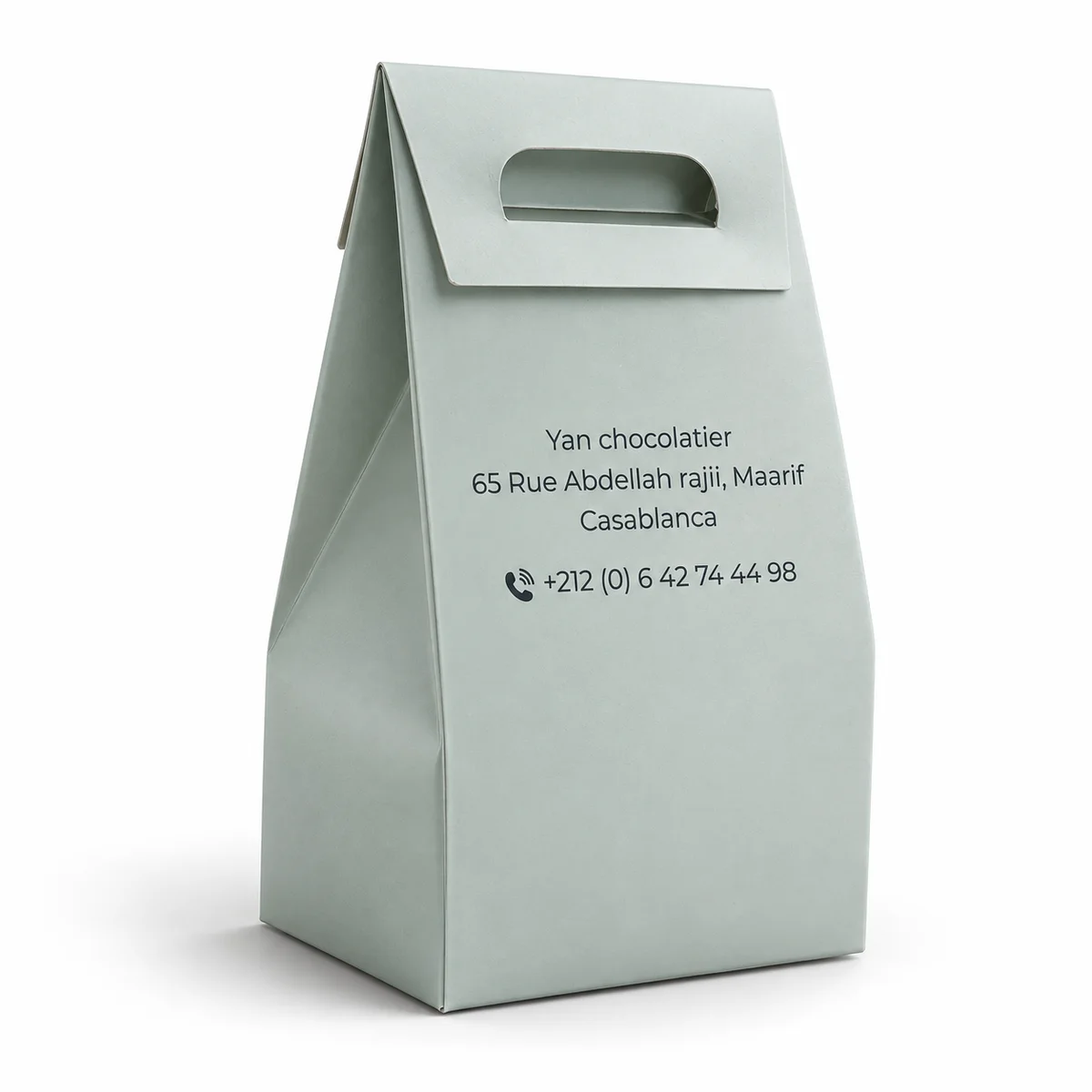 Fond de la boîte sachet, pliage visible