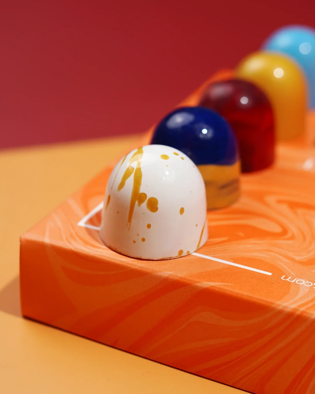 Détail des chocolats présentés sur la boîte Choco Diamant