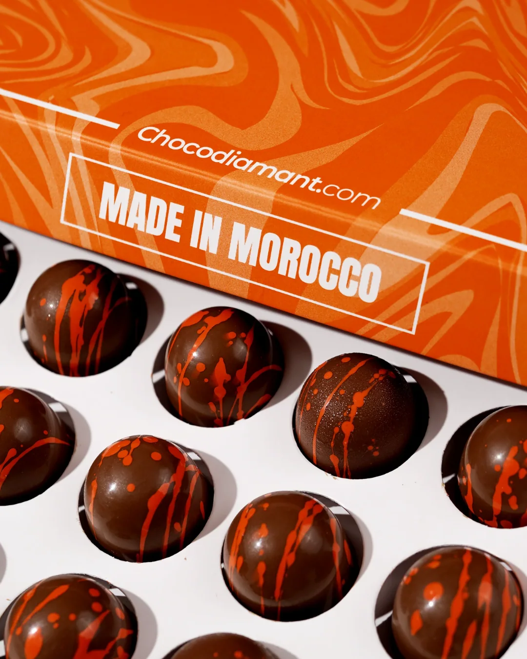 Détail des chocolats dans la boîte Choco Diamant