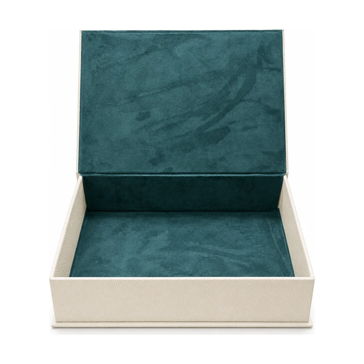 Coffret rectangulaire ouvert, intérieur vert